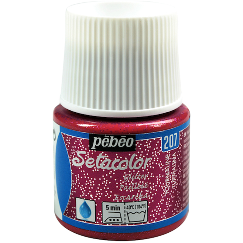 Pebeo 布用水性アクリル絵具セタカラーグリッター 45ml トルマリン 1本（ご注文単位1本）【直送品】
