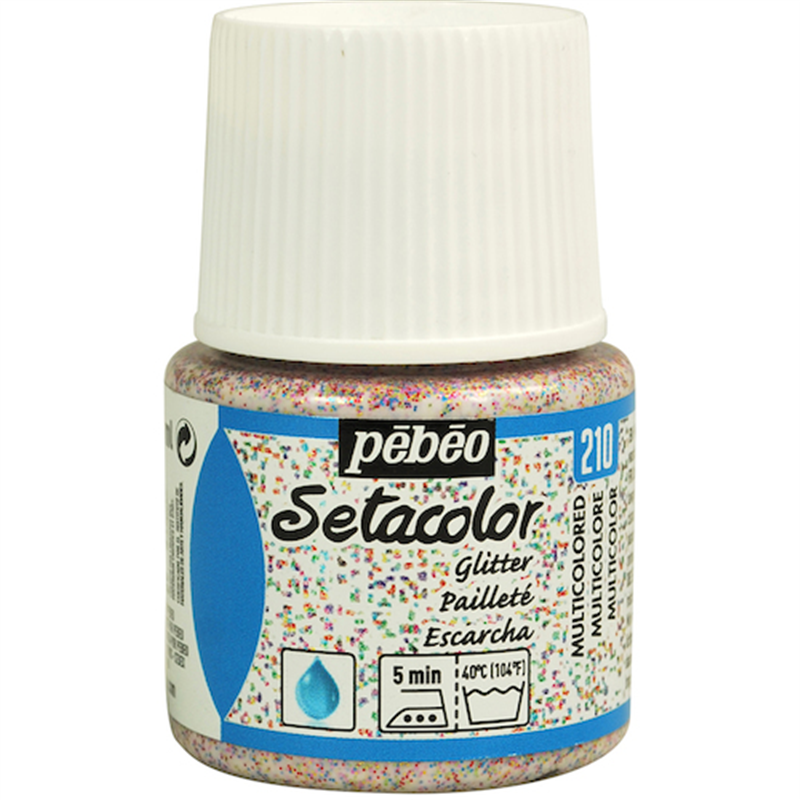 Pebeo 布用水性アクリル絵具セタカラーグリッター 45ml マルチカラー 1本（ご注文単位1本）【直送品】