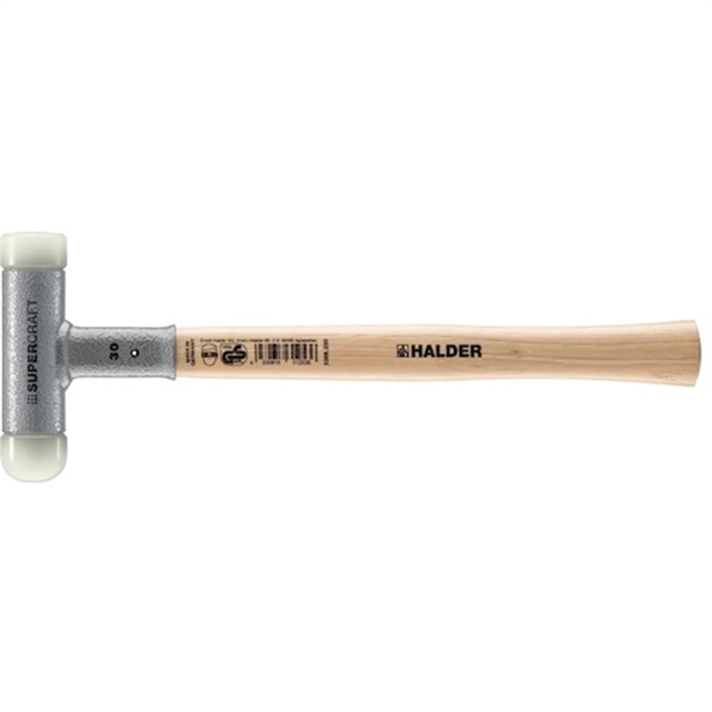 HALDER スーパークラフトハンマー ヒッコリー製ハンドル､ナイロンヘッド(平面/球面) 1個（ご注文単位1個）【直送品】