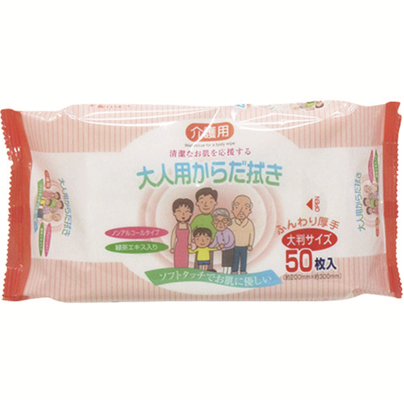 緑十字 ウェットティッシュ 防災用品 大人用からだ拭き(ノンアルコール・緑茶エキス入り) 1個(ご注文単位1個)【直送品】