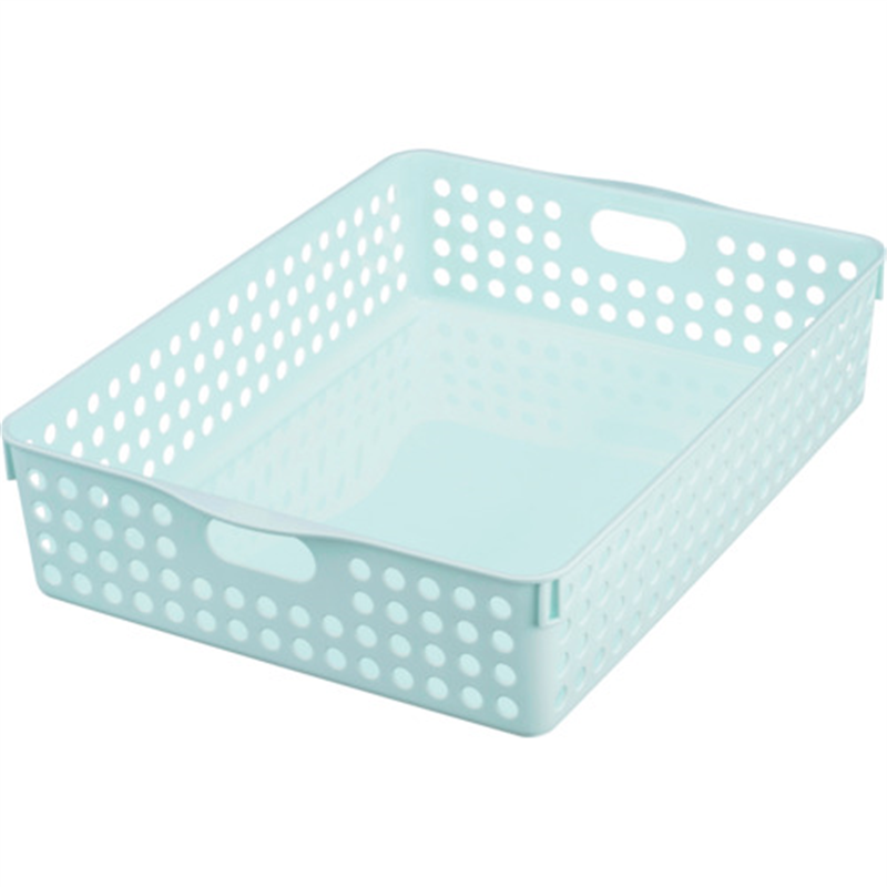 inomata ストックバスケット A4 ライトブルー 1個(ご注文単位1個)【直送品】