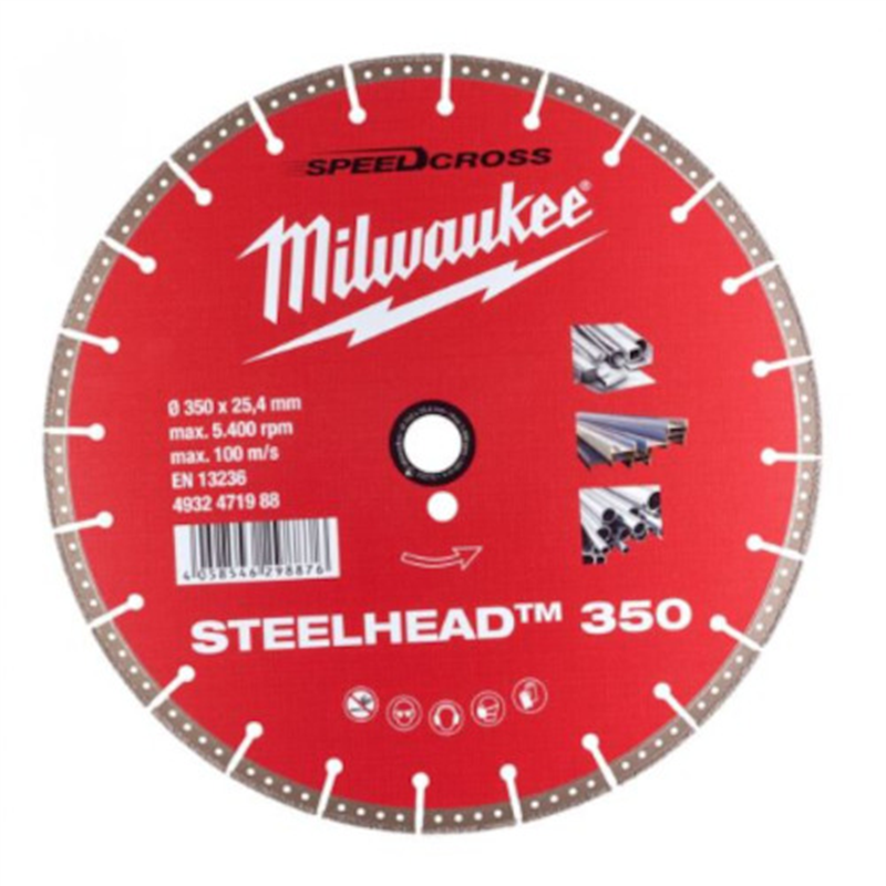 milwaukee 350mm ダイヤモンドブレード(スチールヘッド・金工用) 1個(ご注文単位1個)【直送品】