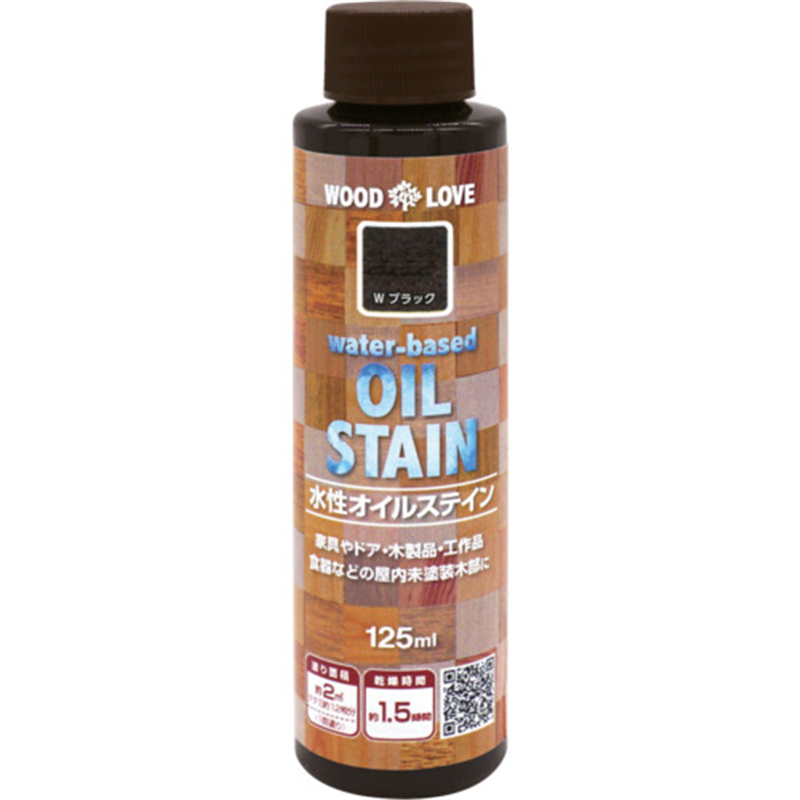 ニッぺ 水性オイルステイン 125ML ブラック 300N056 1個(ご注文単位1個)【直送品】
