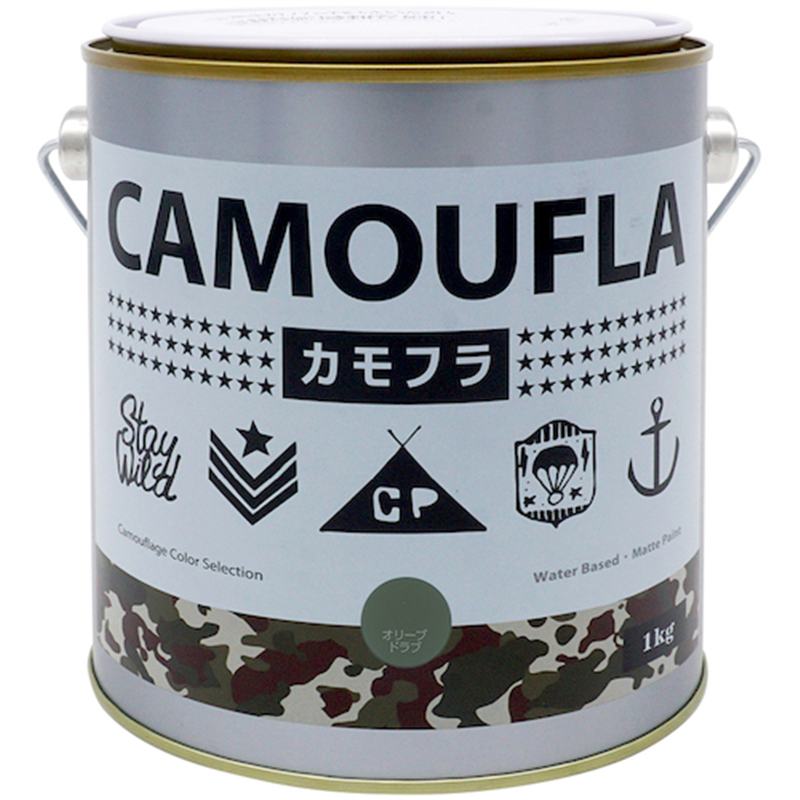 ニッぺ 水性塗料 カモフラ-CAMOUFLA- オリーブドラブ1KG 1缶(ご注文単位1缶)【直送品】