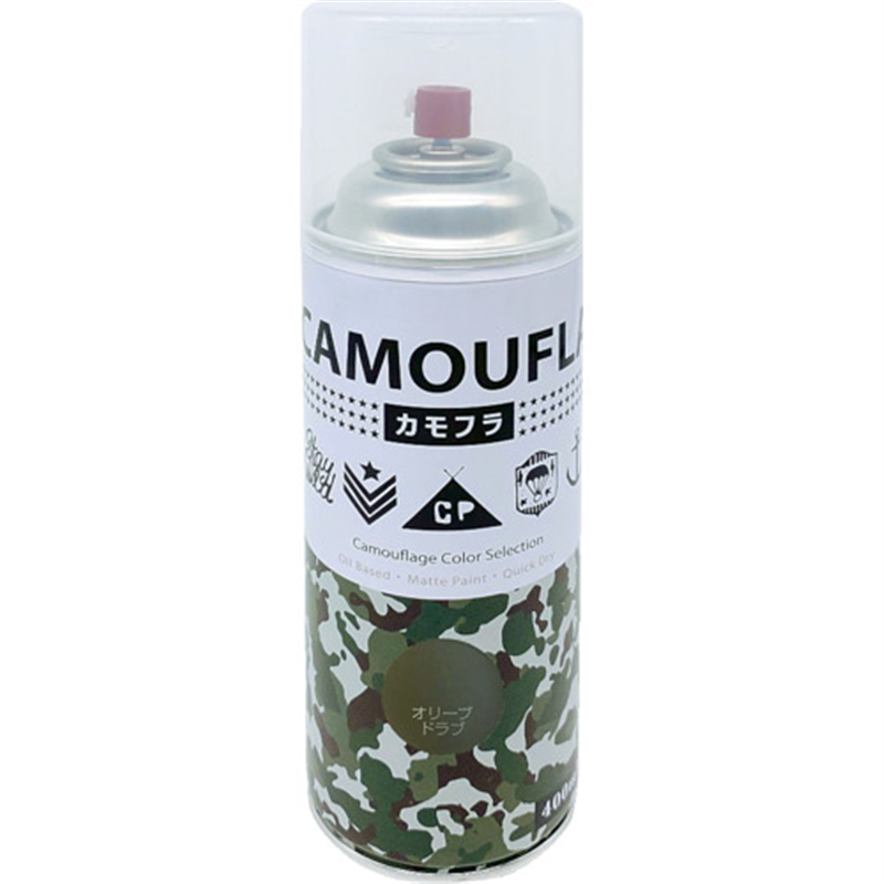 ニッぺ 迷彩 ミリタリー アーミー つやなしスプレー カモフラスプレー -CAMOUFLA- 400ML オリーブドラブ  1本（ご注文単位1本）【直送品】