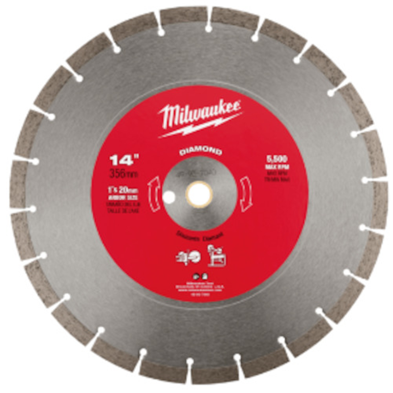 milwaukee 14インチ(356mm)ダイヤモンドブレード(セグメント型) 1個(ご注文単位1個)【直送品】