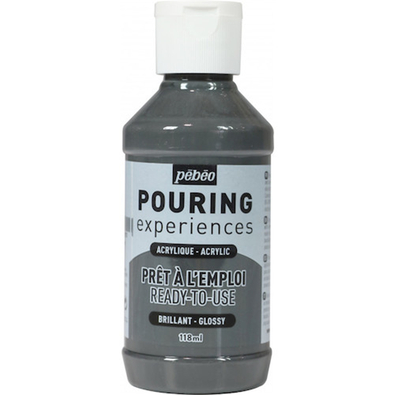 Pebeo ポーリングメディウム入り アクリル絵具118ml 21 ダークグレイ 1個（ご注文単位1個）【直送品】