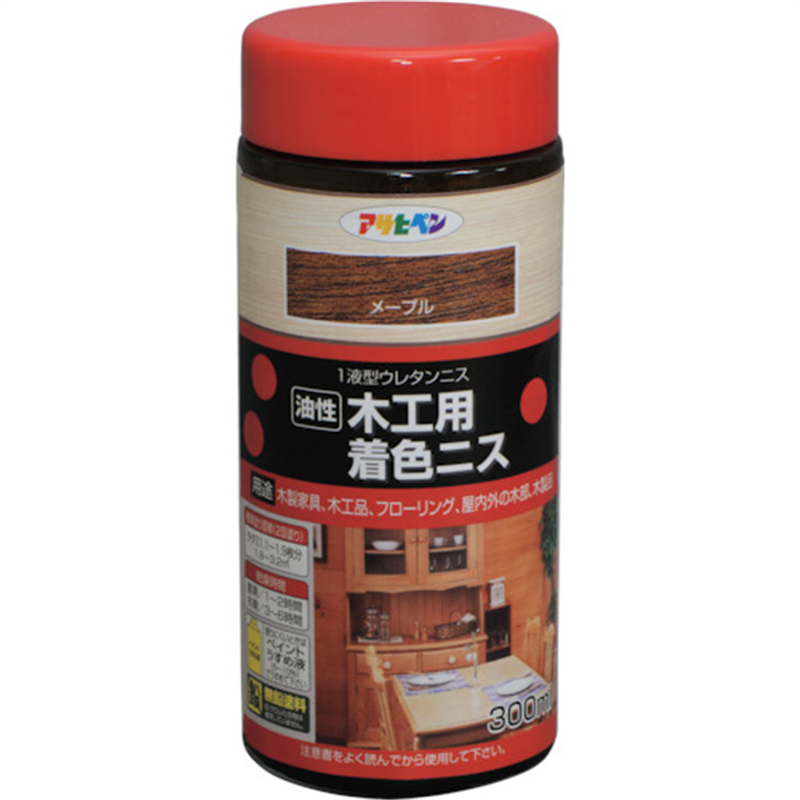 アサヒペン 木工用着色ニス 300ML メープル 1缶（ご注文単位1缶）【直送品】