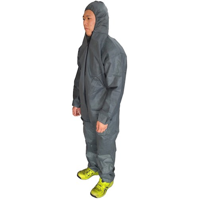 丸和ケミカル 不織布つなぎ服(グレー) 4Lサイズ 1着（ご注文単位1着）【直送品】