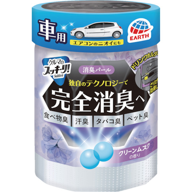 アース クルマのスッキーリ!Sukki-ri!消臭パール クリーンムスクの香り 1個（ご注文単位1個）【直送品】