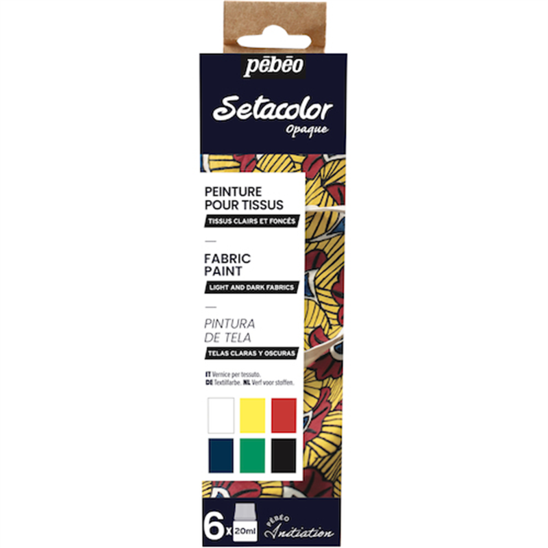 Pebeo 布用水性アクリル絵具セタカラー不透明色 6色×20ml ディスカバリーセット 1本(ご注文単位1本)【直送品】