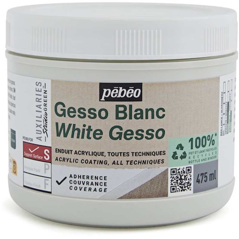 Pebeo スチューディオ グリーン アクリリック ジェッソ 475ml 1本(ご注文単位1本)【直送品】