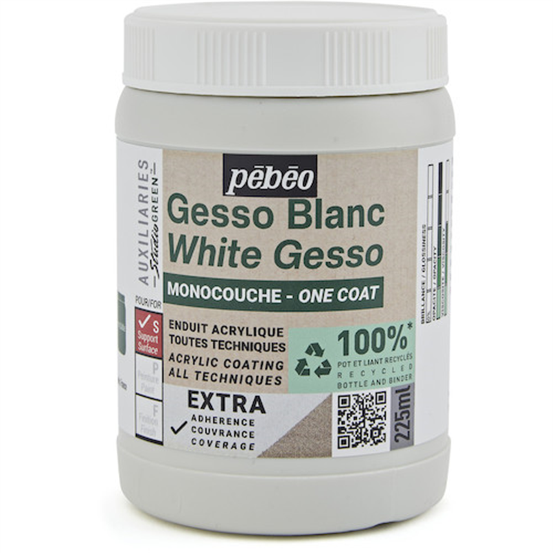 Pebeo スチューディオ グリーン アクリリック ワンコートジェッソ 225ml 1個(ご注文単位1個)【直送品】
