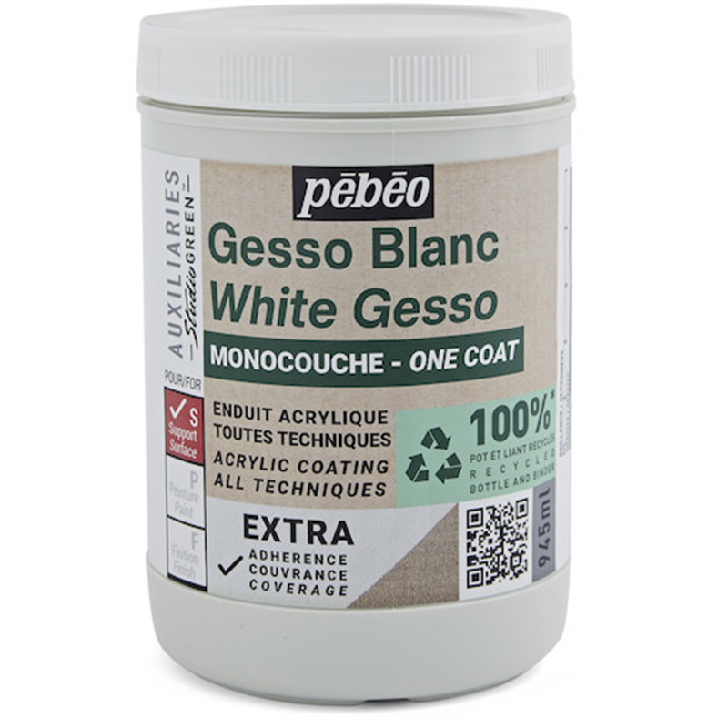 Pebeo スチューディオ グリーン アクリリック ワンコートジェッソ 945ml 1個(ご注文単位1個)【直送品】
