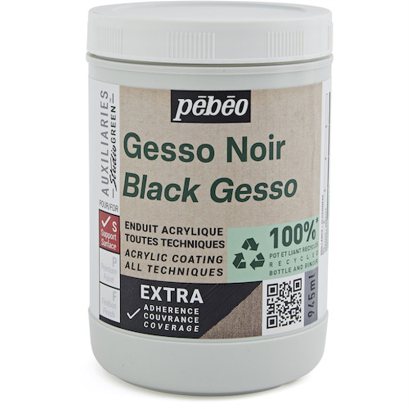 Pebeo スチューディオ グリーン アクリリック ブラックジェッソ 945ml 1本(ご注文単位1本)【直送品】