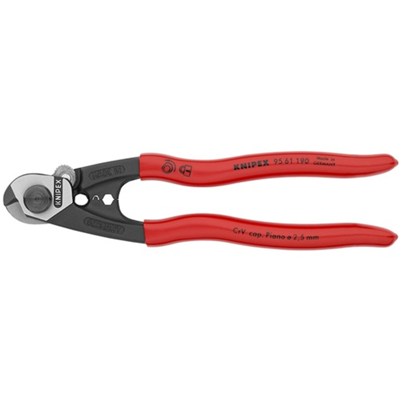 KNIPEX ワイヤーロープカッター 190mm(SB店頭展示パッケージ仕様) 1丁(ご注文単位1丁)【直送品】