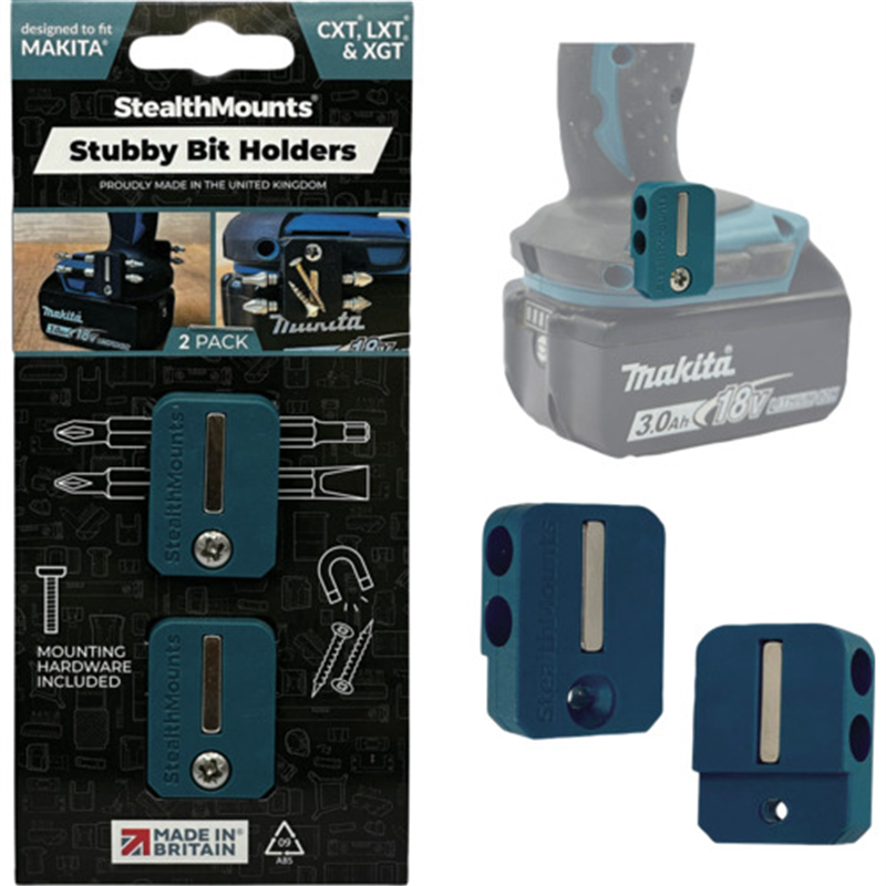 ステルスマウント Stubbyビットホルダーマキタ用(2個入り)ブルー 1箱(ご注文単位1箱)【直送品】