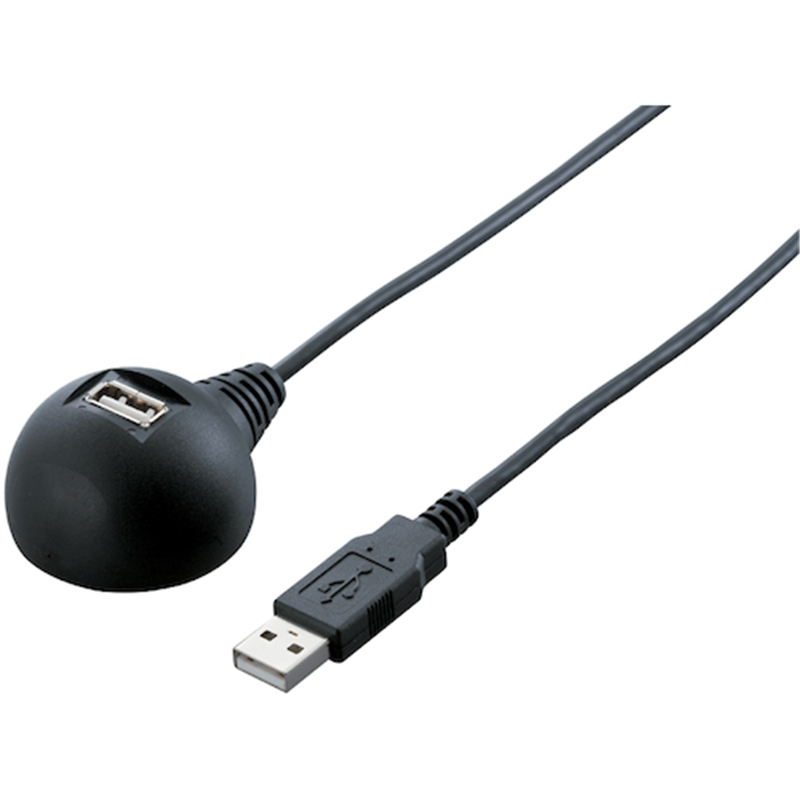 BUFFALO USB延長ケーブル 2.0対応 スタンド付 0.5m ブラック 1個（ご注文単位1個）【直送品】