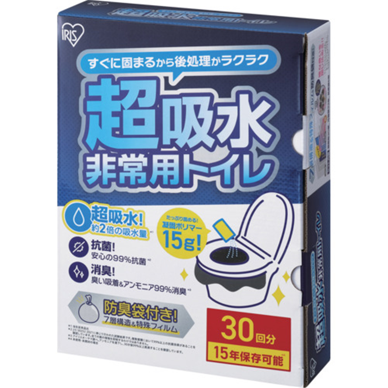 IRIS 208366 非常用トイレセット 15g 30回分 1箱(ご注文単位1箱)【直送品】