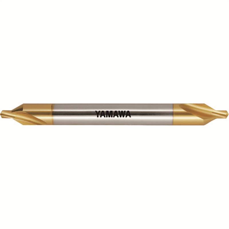 ヤマワ ロングシャンクコーティング弱ねじれ溝A形60° センタ穴ドリル CD-SL V L150 4X60°X10 1本(ご注文単位1本)【直送品】