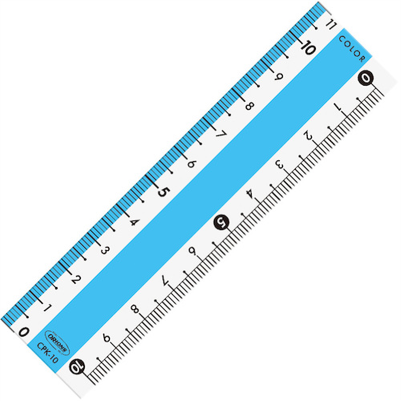 共栄プラスチック カラー直線定規 10cm ブルー 1本(ご注文単位1本)【直送品】