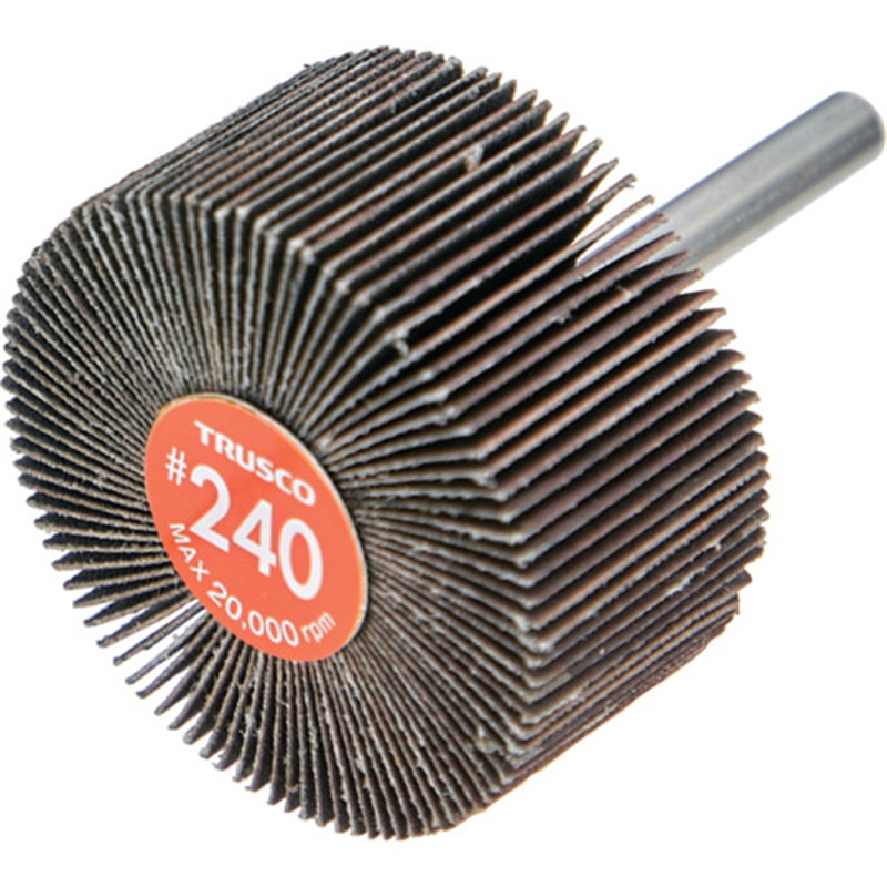 TRUSCO エコノミーフラップホイール 軸径6mm 外径50X幅25X軸長35 #240(5個入) 1箱（ご注文単位1箱）【直送品】