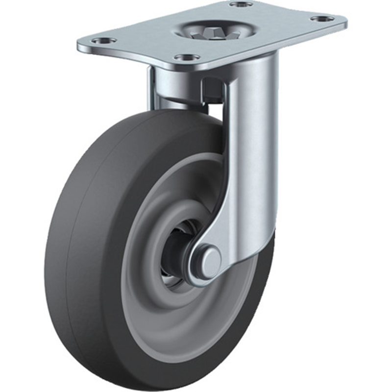 ユーエイ プレート式 自在 キャスター エラストマー 車輪径75mm  SILENTタイプ EF型 取付寸法56×28 1個（ご注文単位1個）【直送品】