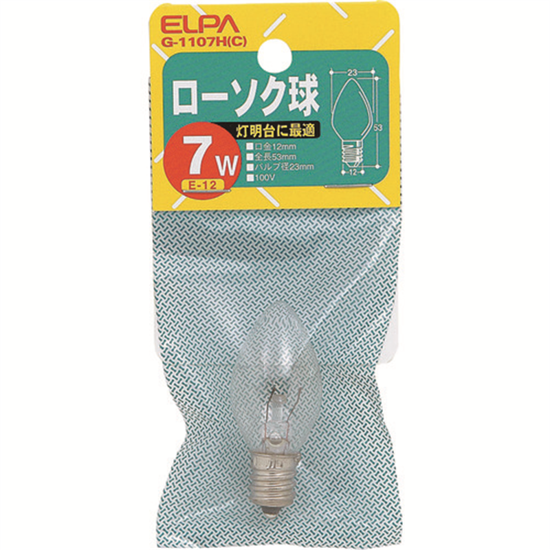 ELPA ローソク球 E12 5W クリア 1個(ご注文単位1個)【直送品】