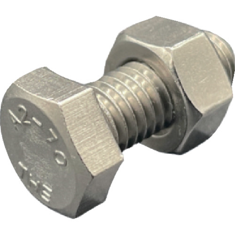 HIーLEAD 六角ボルト・ナット(本体規格/新JIS) A2-70 SUS304/ステンレス M8X30L ピッチ1.25 全ねじ スタイル1ナット 1組(ご注文単位1組)【直送品】
