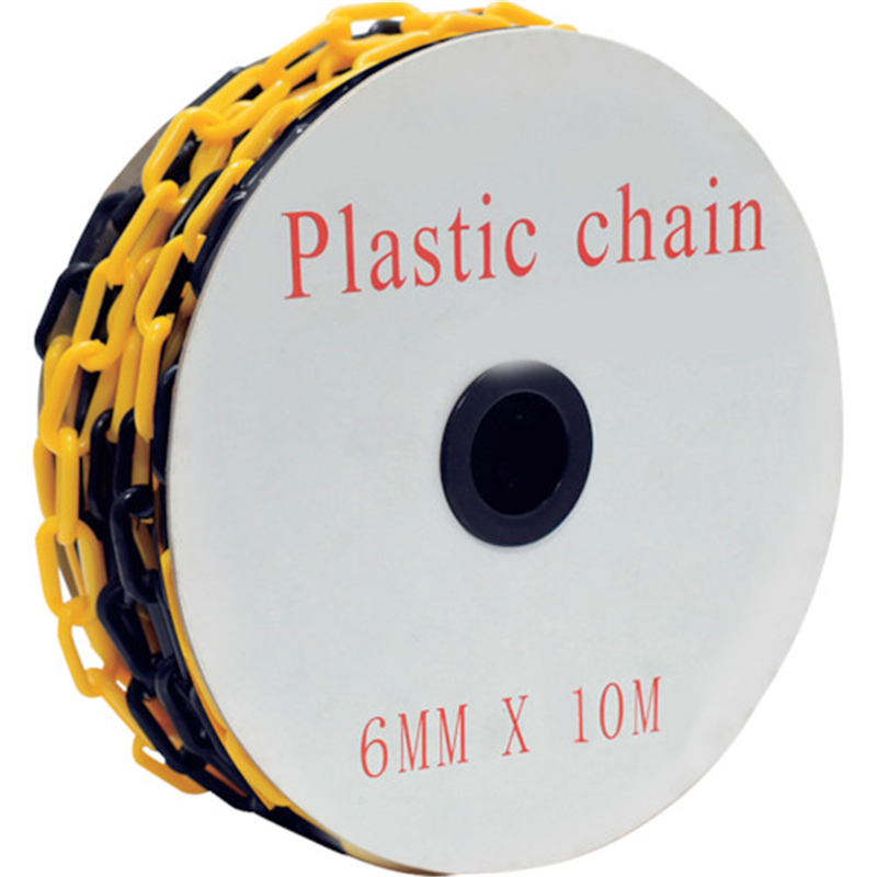セーフラン プラスチックチェーン 黄/黒 トラチェーン 10m 1巻（ご注文単位1巻）【直送品】