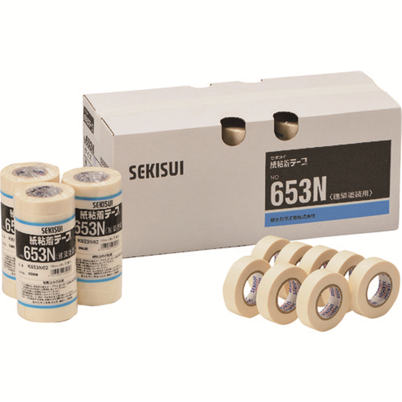 積水 和紙粘着テープ#653N 18X18(1パック=7巻入) 1パック(ご注文単位1パック)【直送品】