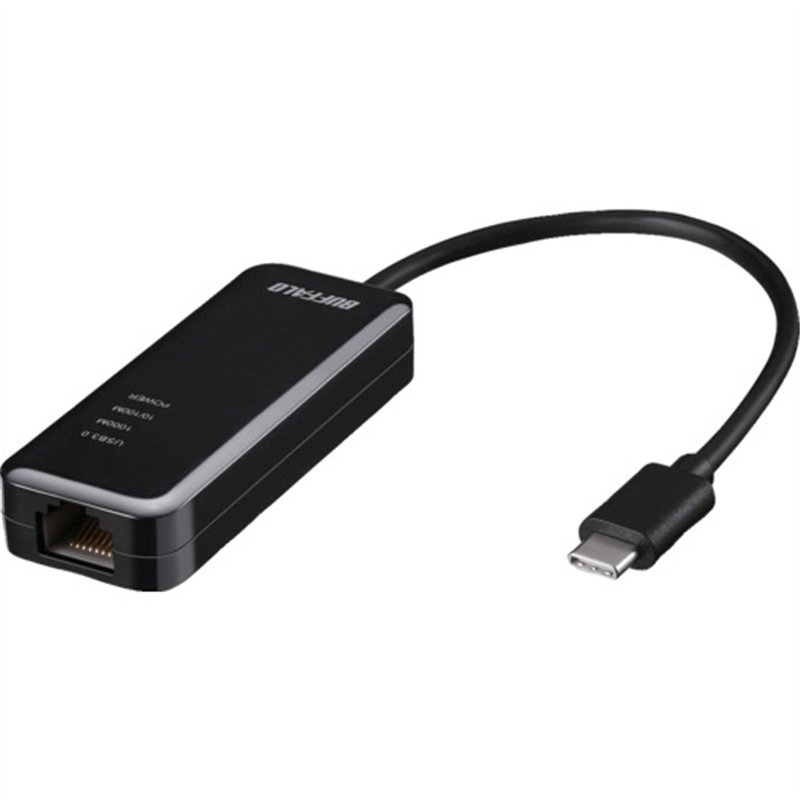 BUFFALO Giga対応 Type-C USB3.2(Gen1)用LANアダプター ブラック 1個（ご注文単位1個）【直送品】
