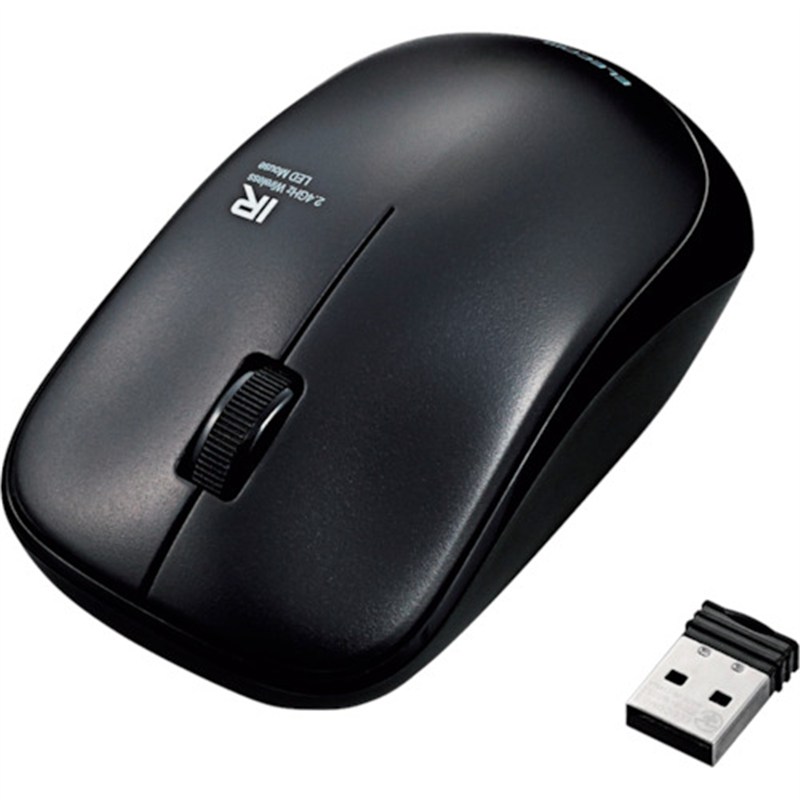 ELECOM 無線IRマウス 3ボタン ENELOシリーズ 静音ボタン ブラック 1個（ご注文単位1個）【直送品】