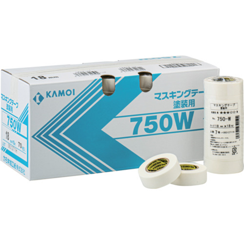 カモ井 マスキングテープ塗装用 NO.750W 30mm(4巻入り) 1パック（ご注文単位1パック）【直送品】