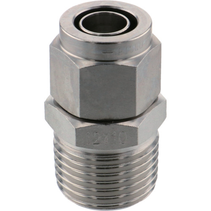 PISCO SUS316締付継手 ストレートチューブ1210ねじR1/2 1個（ご注文単位1個）【直送品】