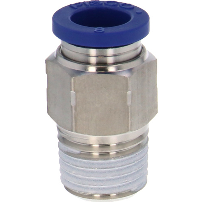 PISCO SUS304継手チューブフィッティング ストレート 適合外径8mm 接続口径R1/4 1個（ご注文単位1個）【直送品】