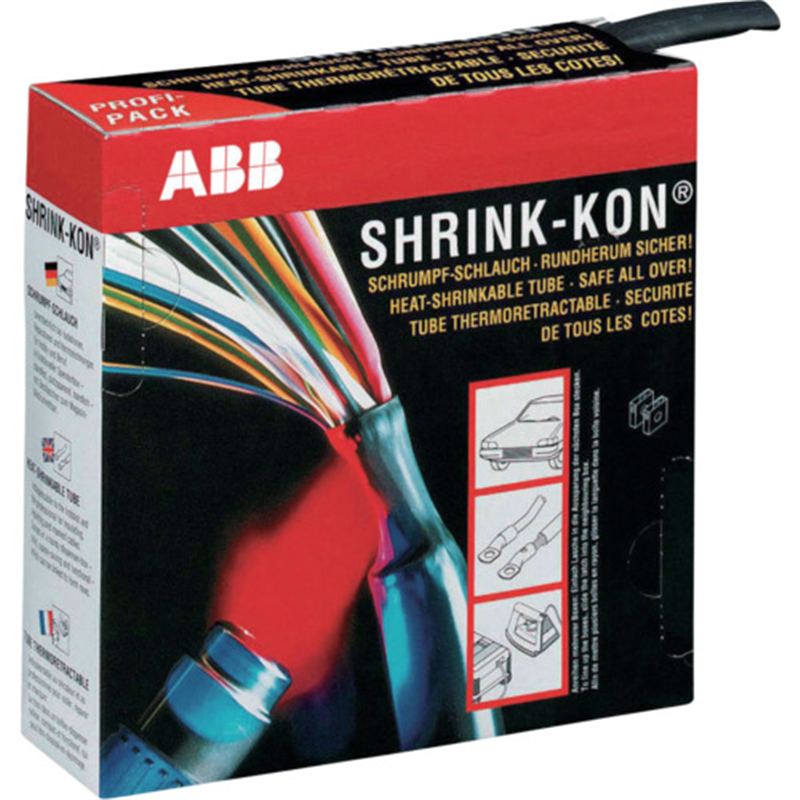 シュリンクコン 熱収縮チューブ Shrink-kon(シュリンクコン)一般用カラーボックスタイプ 黒 1巻(ご注文単位1巻)【直送品】