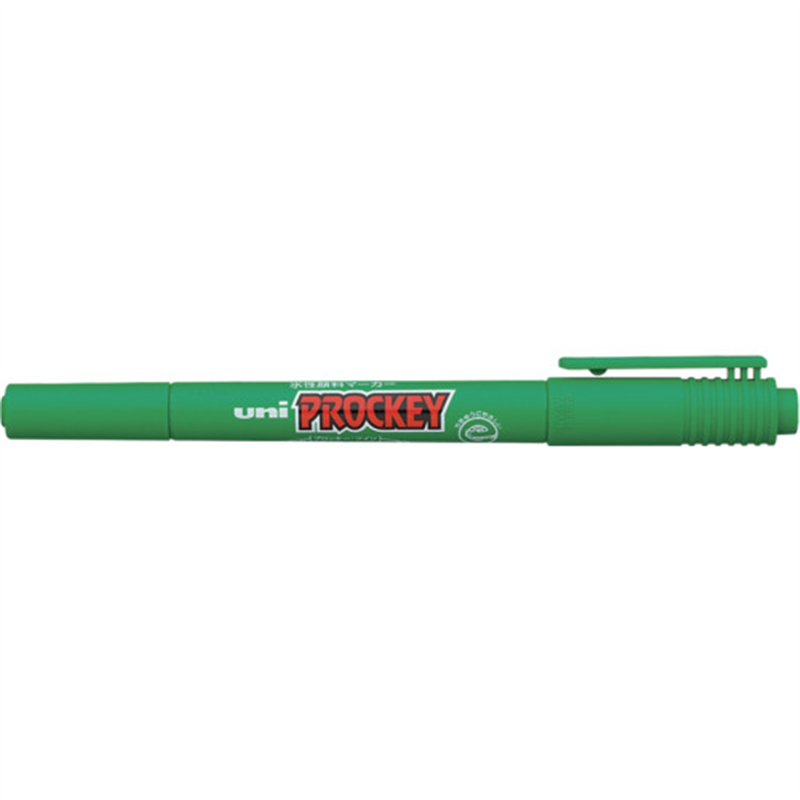 uni プロッキー 極細+細字丸芯 水性顔料マーカー PM-120T 緑 6 1本(ご注文単位1本)【直送品】