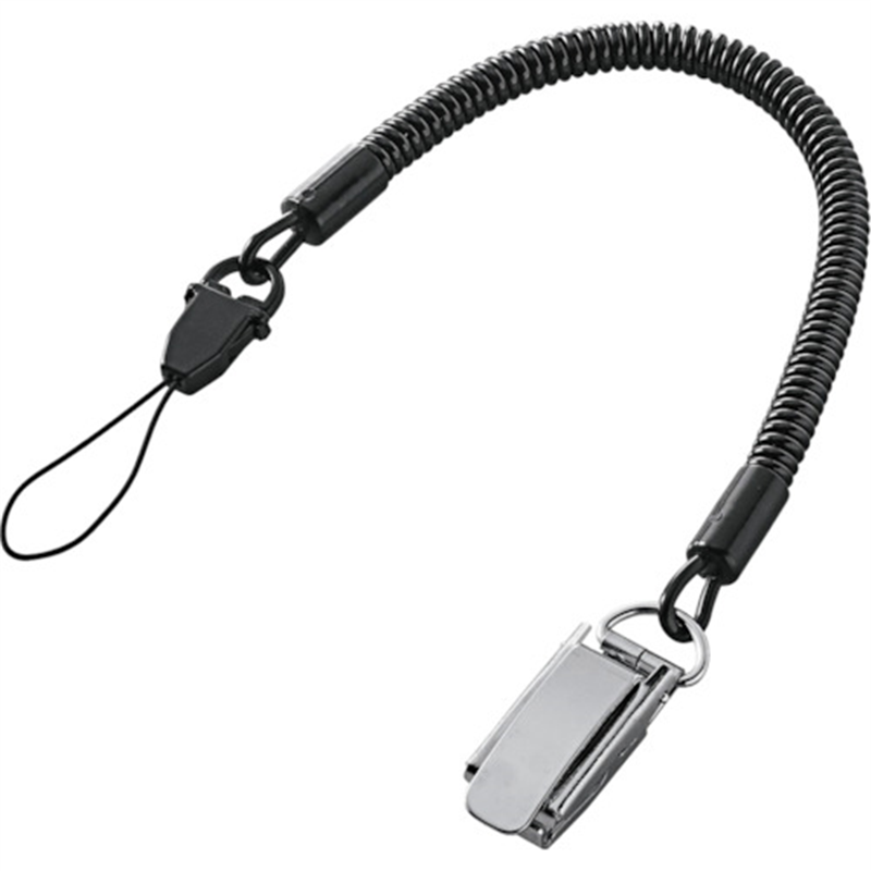 ELECOM スマートフォン用クリップ(メタル)ストラップ 70cm ブラック 1個(ご注文単位1個)【直送品】