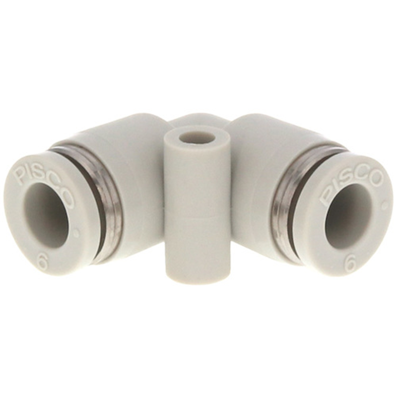 PISCO チューブフィッティング ユニオンエルボ チューブ外径:10mm ライトグレー仕様 1個(ご注文単位1個)【直送品】