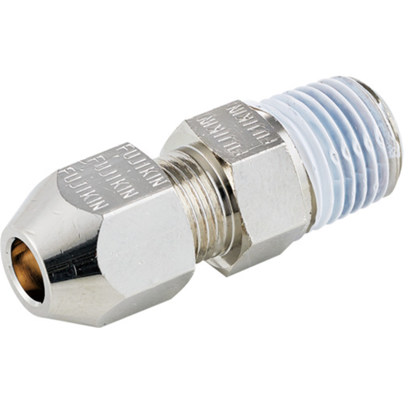 Fujikin 黄銅製リングジョイント ハーフユニオンRH-8MM×R1/2 1個（ご注文単位1個）【直送品】