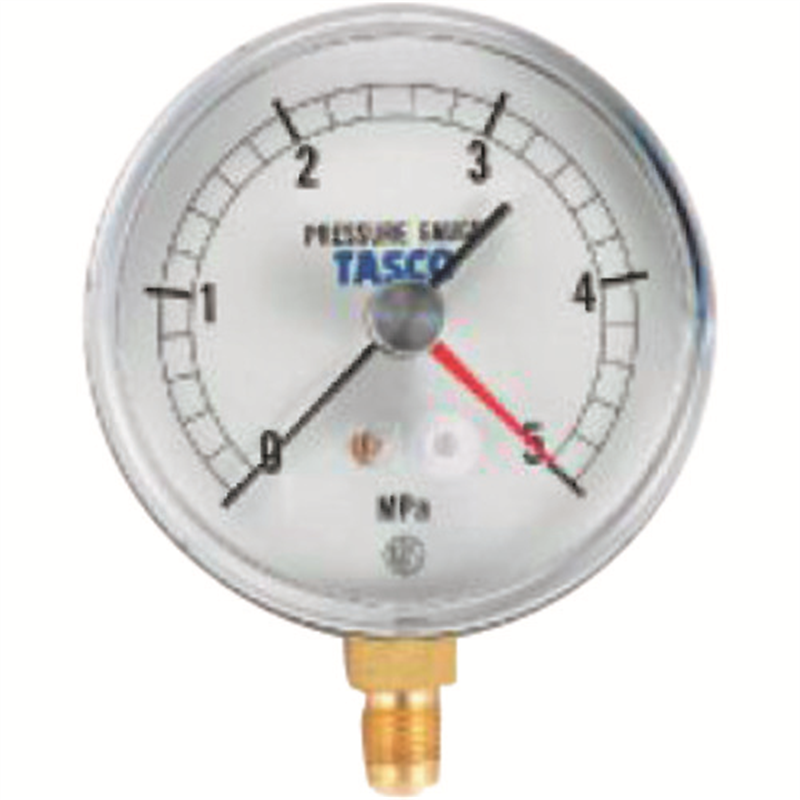 タスコ 75φフレアタイプ圧力計(5.0MPa 設置針式) 1個(ご注文単位1個)【直送品】