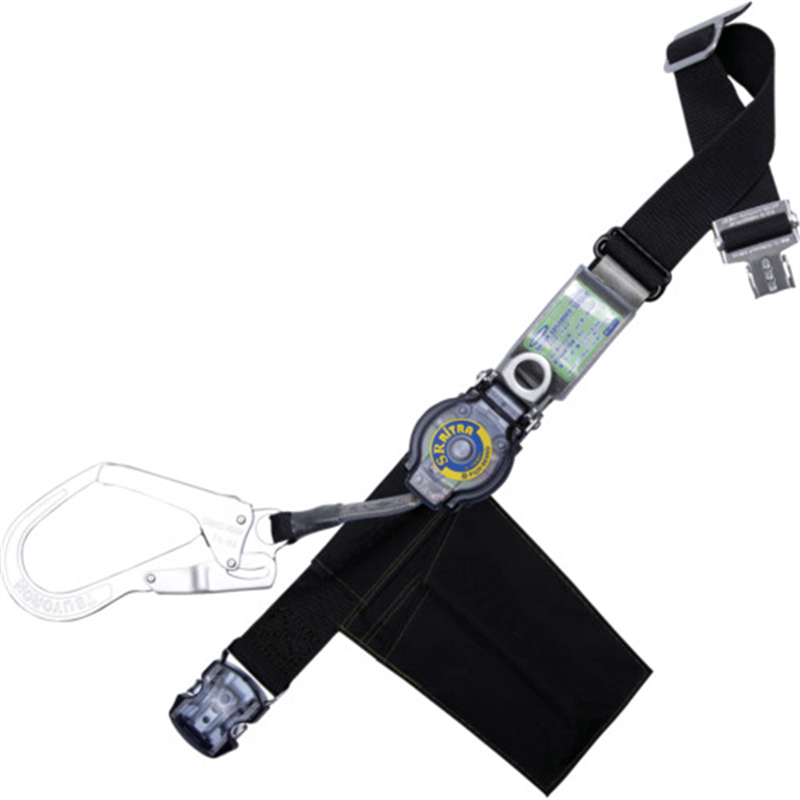 TSUYORON 胴ベルト型墜落制止用器具(巻取タイプ)ロック機構付き ロックリトライト 黒 Lサイズ 幅50MM×長さ1400MM ワンタッチバックル仕様 1本（ご注文単位1本）【直送品】