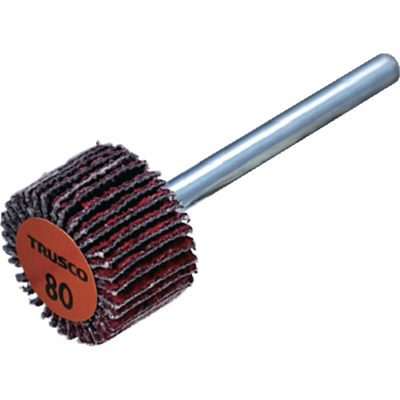 TRUSCO セラミックフラップホイール 軸径3mm #80 外径15×幅10×軸長30 (10個入) 1箱(ご注文単位1箱)【直送品】