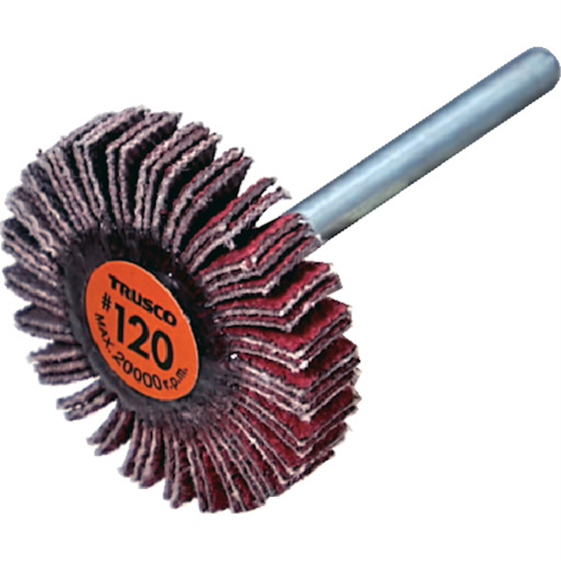 TRUSCO セラミックフラップホイール 軸径3mm #120 外径20×幅5×軸長30 (10個入) 1箱(ご注文単位1箱)【直送品】