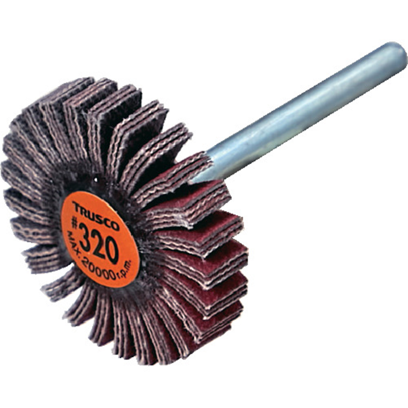TRUSCO セラミックフラップホイール 軸径3mm #320 外径20×幅5×軸長30 (10個入) 1箱(ご注文単位1箱)【直送品】