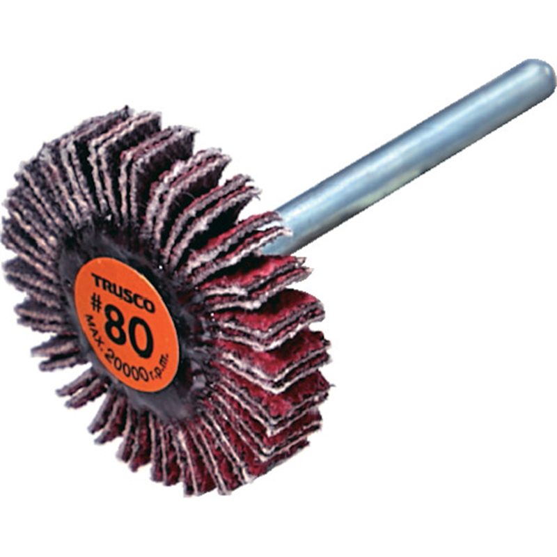 TRUSCO セラミックフラップホイール 軸径3mm #80 外径20×幅5×軸長30 (10個入) 1箱(ご注文単位1箱)【直送品】