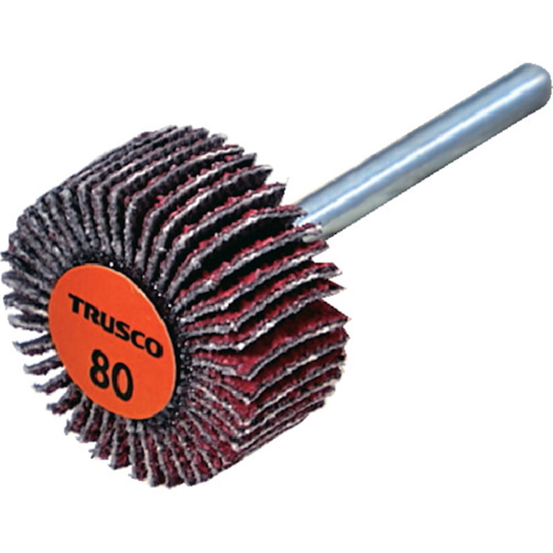 TRUSCO セラミックフラップホイール 軸径3mm #80 外径20×幅10×軸長30 (10個入) 1箱(ご注文単位1箱)【直送品】