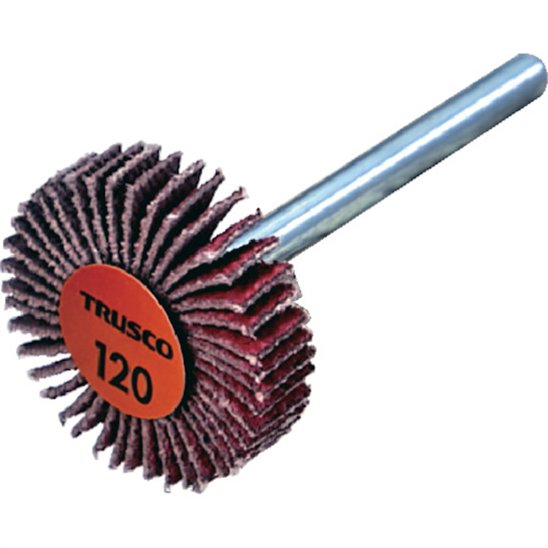 TRUSCO セラミックフラップホイール 軸径3mm #120 外径25×幅5×軸長30 (10個入) 1箱(ご注文単位1箱)【直送品】