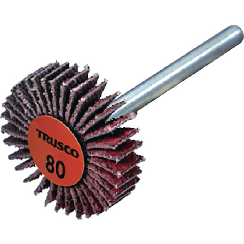 TRUSCO セラミックフラップホイール 軸径3mm #80 外径25×幅5×軸長30 (10個入) 1箱(ご注文単位1箱)【直送品】